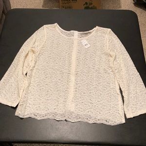 NWT Loft Lacey Top with Flared Sleeves
